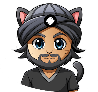 Stylized cat-themed illustration of Avneet Singh's portrait